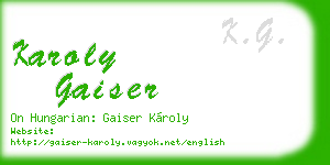 karoly gaiser business card